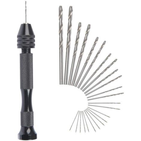 NOLUXA MIni perceuse à main Twist Drill Bits +25 micro forets fil en Aluminium Pin Vise Outils Rotatifs forets adjustable Pyrogravure (1/5)
