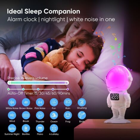 AFEXOA Réveil Enfant Lumineux Avec Simulation Lever Soleil, Sons Apaisants & Bluetooth - Multicolore
