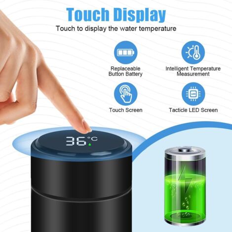 Gourde Isotherme Thermos 500ml Avec Affichage LED De Température - Blanc
