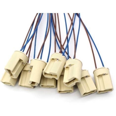 Lot De 10 Douilles De Lampe G9 En Céramique - 250V - Fils Silicone 0.75mm²