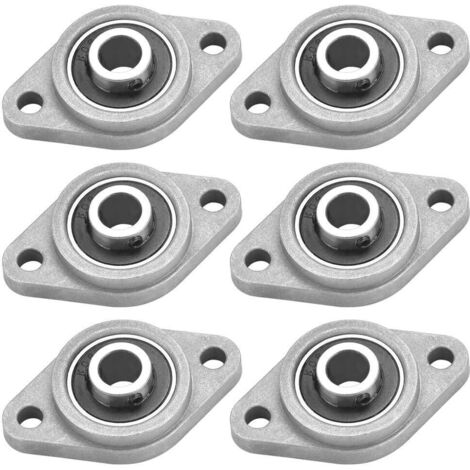 6 PCS KFL08 Palier de Bride 8mm en Alliage de Zinc et Acier Paliers a Semelle Bloc Roulement à Bride Rhombique Portant Bloc D'oreiller pour Machines Série KFL Systèmes de Convoyage (1/5)