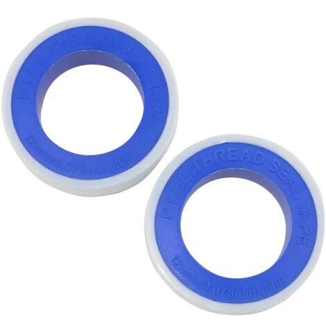 2 rouleaux de ruban adhésif 12mmx0,075xmmx10m - ruban d'étanchéité, joint de raccord fileté métal/plastique, ruban d'étanchéité alimentation chauffage tuyau (1/5)