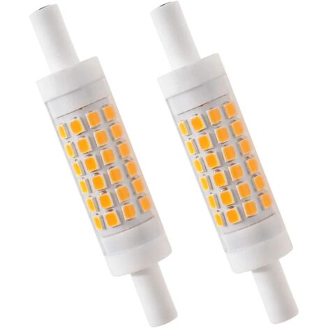 R7S LED 78mm Dimmable Blanc Chaud 2700K 5W J78 Lampe LED 450lm remplace la lampe halogène 50W Illuminant 230V 83 Ra, pack de 2 [Classe énergétique E] (1/5)