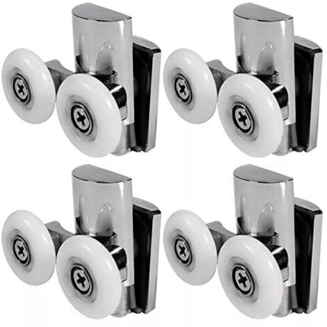 NOLUXA Roulettes de Porte de Douche,23 mm Roues en Haut ou en Bas pour Cabine Salle de Bains Porte en Verre (23mm/2top+2bottom) (1/5)