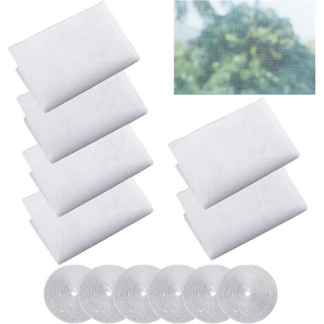 6 Pièces Moustiquaire Fenêtre, Blanc Moustiquaire Moustiquaire avec 6 Rouleaux Crochet Ruban Adhésif Moustiquaire Maille Abeille Bug Protecteur Moustiquaire pour Windows (150x130cm) (1/5)