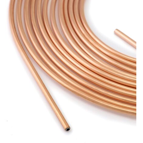 QWORK® Tuyau de cuivre de frein 7.6 , Tuyau de frein tube, OD 4.76 , ID 3.3 avec 16 écrous