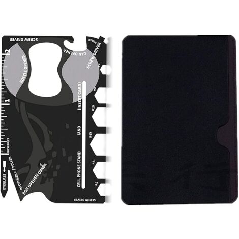 Multi Tool,18 en 1 Carte Multifonction Porte-outil en Acier inoxydable Multi-outils Outils de Poche Gadget Ouvre-bouteilles Hommes Camping en Plein Air Accessoires de Bricolage (1/5)