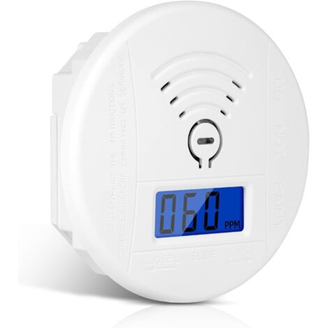 Détecteur de Monoxyde de Carbone, Detector Monoxide Carbon Intelligent avec l'Écran LCD, Conforme à la Norme en 50291, avec Bouton de Test et Voyant d'état LED (Mini 1PC) (1/5)