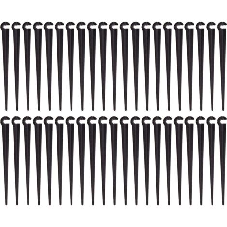 Piquets de support de tuyau d'irrigation Piquets de tuyau de support Outils de jardinage d'irrigation goutte à goutte en plastique,Convient pour tuyau d'irrigation en PVC de 47 mm , paquet de 100 (dia (1/5)