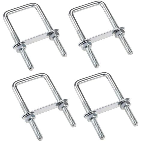 4 Pièces Boulons En U Boulons m6 U-Bolt 80 x 50 Mm, Boulon De U En Acier Inoxydable Avec Écrou Plaques Rondelle, Boulons De Serrage Pour Fixation Tuyaus, Pour Diamètres De Tuyaux Inférieurs à 50 Mm