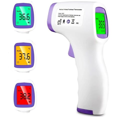 NOLUXA Thermomètre Infrarouge Sans Contact -Mesure Frontale Instantanée (1s) avec Écran LCD Rétroéclairé - Alarme Fièvre - pour Bébé/Adulte (1/5)