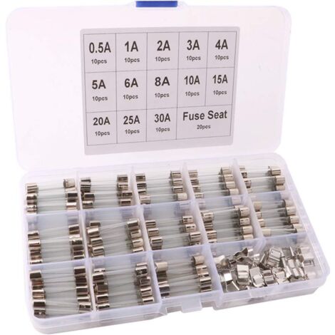 NOLUXA 150Pcs 6X30mm Professionnel Voiture Fast-Souffler Verre Tube - 130Pcs Rapide Coup Verre Tube Fusible + 20Pcs Fusible Siège (1/4)