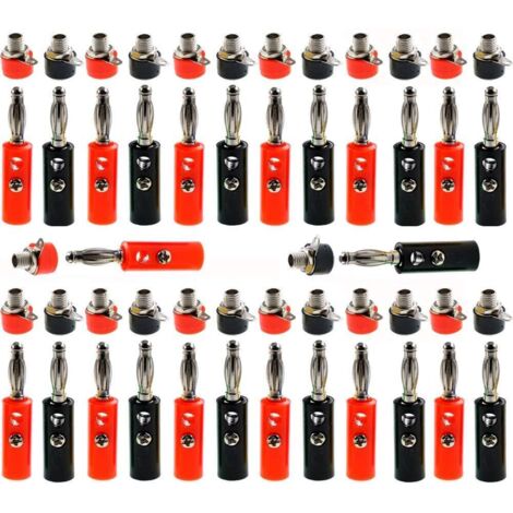 NOLUXA 4mm fiche banane femelle Fiche Banane Connecteur Parleur Câble Connecteur 4mm Douille Banane adaptateur de terminal banane (1/2)