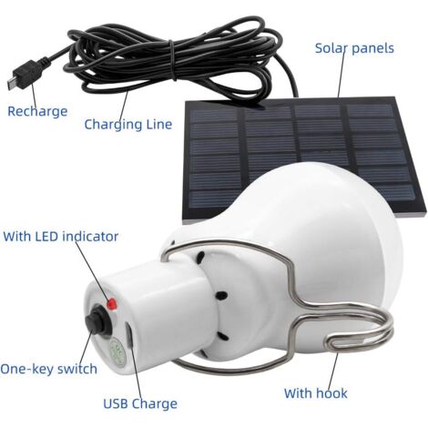 TONYSA Ampoule à LED Solaire Portable Rechargeable Pour La Tente De Camping De Peche A La Randonnee Exterieure 90718369