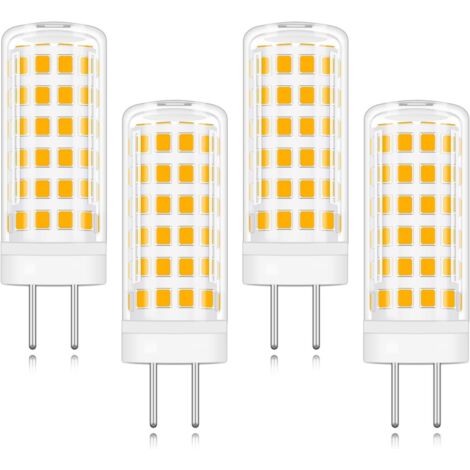 Lot de 4 ampoules LED à culot GY6.35 9 W AC/DC 220 V Blanc chaud 3000 K équivalent à une ampoule halogène de rechange de 9 W [Classe énergétique A+]
