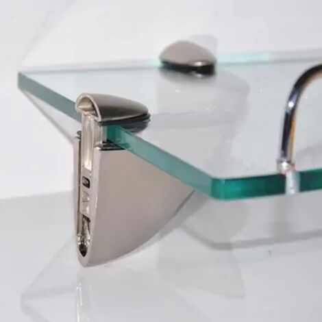 AJW-Lot De 2 Pinces à Verre Réglables Pour étagère En Bois-verre