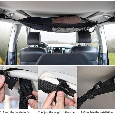 Filet De Rangement Pour Coffre Voiture - Lot De 2 (70x30cm) Avec Crochets - Organisation Voiture, Bateau, Camping-car, Maison