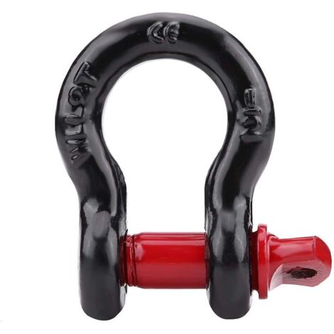 Manilles à Anneau En D Noir Et Rouge Capacité De Charge 4,75T / 10,000lbs-8T 17,000lbs, Acier + Zingué, Pour Remorqueurs Récupération Véhicule (1/5)