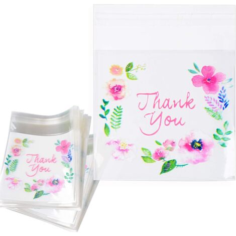 (7 x 7cm) 200pcs Sac Sachet Pochette Transparent Auto-Adhésive Petit Pochon Alimentaire Plastique Emballage Cellophane Biscuit Bonbons Perles Bijoux Cadeau Dragée