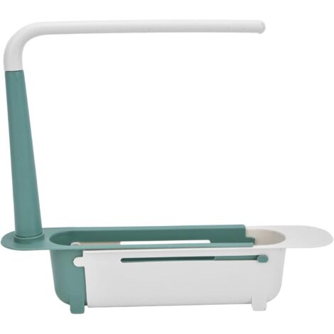 Support d'évier télescopique Longueur de support de stockage d'évier télescopique Librement Grande capacité Organisateur d'évier extensible en PP pour évier de cuisine(vert) (1/5)