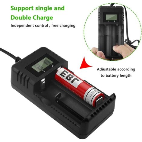 Chargeur Intelligent Pour Batteries 18650 - Écran LCD, Charge Rapide 2A, Double Slot Universel