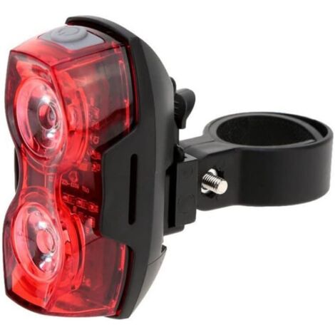 Light de Queue de vélo à LED extérieur Lampe arrière de vélo ou Queue Avertissement du feu Rouge a 2 lumières LED alimentées par Deux Piles AAA (1/5)