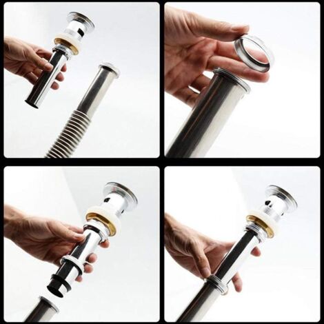 Tuyau Flexible De Trop-plein Pour évier - Doré - Longueur Réglable 23 à 53 Cm - SUS304 - Neuf