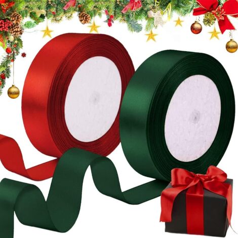 Lot De 2 Rouleaux De Ruban De Satin Blanc 20 Mm X 22 M - Total 44 M, Pour Emballage Cadeau, Mariage, Noël, Bouquets Et DIY - 3