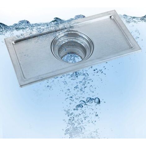 Siphon De Sol Rond En Acier Inoxydable Brossé Pour Salle De Bain, Toilettes, Cuisine, Buanderie, Jardin - 100 Mm X 100 Mm