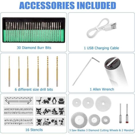 Portable Bricolage électrique Bijoux Métal Plastique Verre Bois