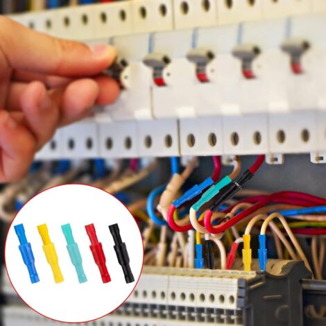 woshilaoDS Lot de 120 connecteurs de fil électriques non isolés 16-22 AWG - Connecteur de câble non isolé - Embouts cylindriques pour épissures électriques DIY