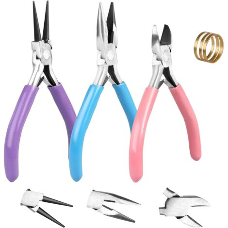 Pinces à Bijoux - 3 Pinces , Outils de Fabrication de Bijoux avec Ouvre-anneau - Pour la Découpe de Bijoux (1/5)
