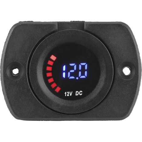 Compteur de tension PC retardateur d'écran coloré voltmètre marin noir fiable pour la Modification de véhicule de moto de bateau de voiture(With panel) (1/5)