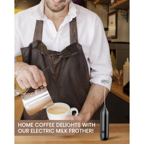 Mousseur à Lait électrique Rechargeable USB - Acier Inoxydable 304 - 2 Vitesses (11 000/13 000 Tr/min) - Pour Cappuccino, Matcha, Chocolat Chaud