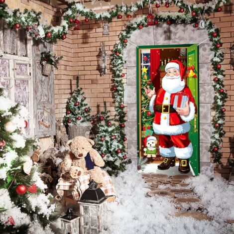 Couverture De Porte Noël 200x90 Cm - Bannière Décorative En Polyester Pour Décoration D’entrée Et Fêtes - 9