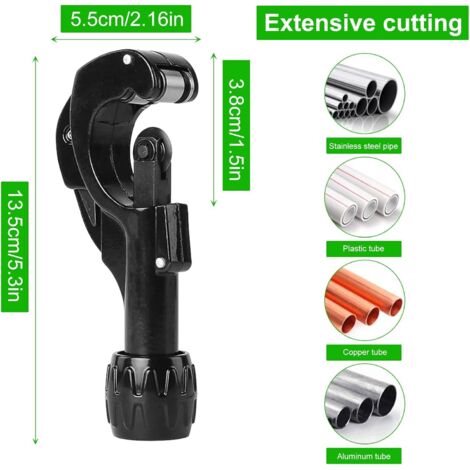 Vueinrg Coupe-Tube Cuivre 3-35 Mm – Acier Inoxydable, 3 Roues Rechange + Ébavureur, Précis Pour Cuivre PVC Aluminium