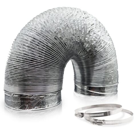 Tuyau ventilation en aluminium de 150 mm pour hotte aspirante, ventilateur tubulair(5 mètres de longueur) (1/3)