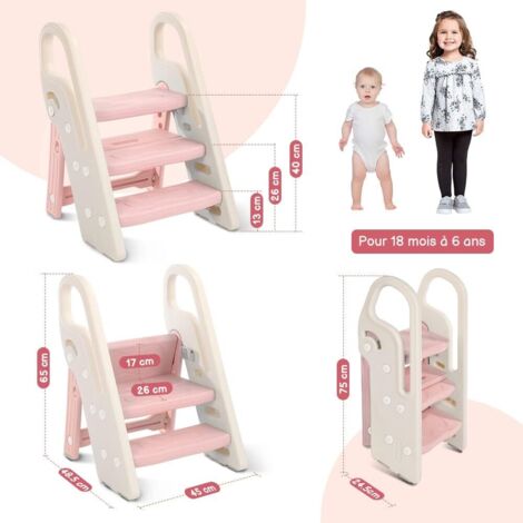 Onasti Marchepied pour Enfant, 2 Réglable en Hauteur Marche-Pieds pour bébé, Marche Pied Multifonction et Antidérapant, avec Poignées, De 1.5 à 5 Ans (Gris Onasti Marchepied pour Enfant, 2 Réglable en Hauteur Marche-Pieds pour bébé, Marche Pied Multifonction et Antidérapant, avec Poignées, De 1.5 à 5 Ans (Gris