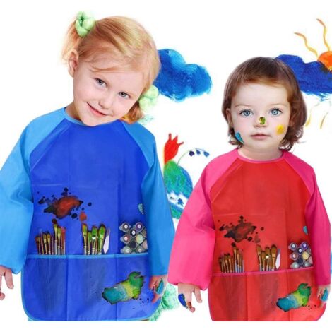 Tablier De Peinture Imperméable Pour Enfants 6-12 Ans - Avec Poches - Réutilisable - Idéal école, Activité Manuelle