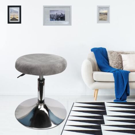 Lot De 2 Housses Tabouret Rond Beige - Diamètre 32-38 Cm - Extensible, Lavable, Anti-Taches - Parfait Bar, Cuisine, Restaurant, Coiffeuse
