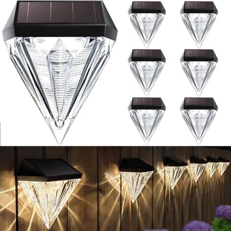 Lot de 6 lampes LED solaires, étanches, pour la décoration, pour l’extérieur terrasse, jardin, marches et escaliers, blanc chaud [Classe énergétique A++] (1/5)