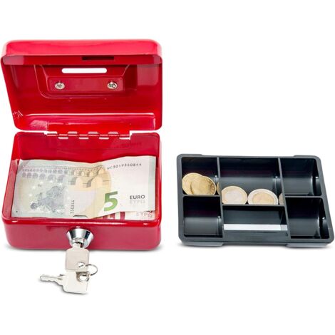 Tirelire Sécurisée Avec Serrure Et Clé – Coffret à Monnaie Avec Fente – Idéale Pour Maison, Bureau, événement – Acier émaillé