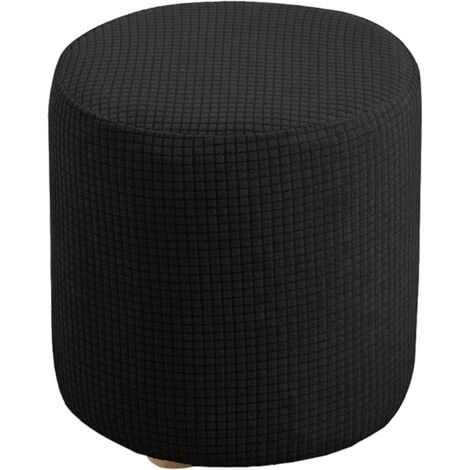Housse De Pouf Ottomane Carrée/Rond 40x40/45x45 Extensible, Housses De Repose-Pieds En Jacquard Doux Pour Protéger Le Repose-Pieds, Housse De Pouf