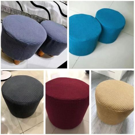 Housse De Pouf Extensible 40x40/45x45 Cm - Jacquard Doux Et élastique, Fond élastique, Lavable En Machine