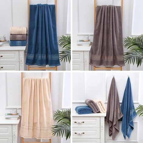 Lot De 2 Serviettes En Pur Coton, à Séchage Rapide, Très Absorbantes Et Douces Au Toucher Disponibles En Beige Et Marron