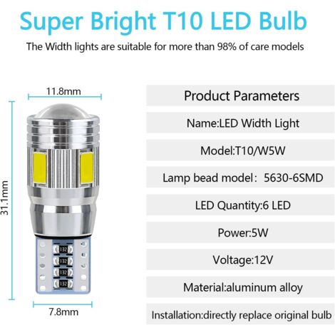 2X Ampoule T15 W16W Blanc Xenon Feux de recul Canbus KIA RIO