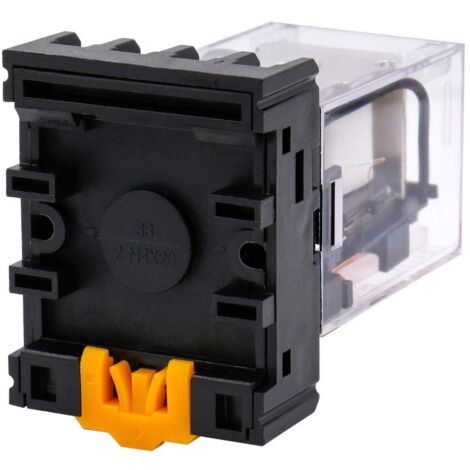 Lot De 3 Relais électromagnétiques 12V DC 5A - 8 Broches DPDT, Pour Rail DIN 35 Mm - 7