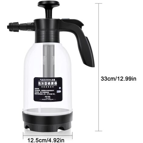 Pulvérisateur à Mousse Pour Voiture 2L - Pompe à Pression Manuelle - 2 Buses - Nettoyage Auto Et Jardin