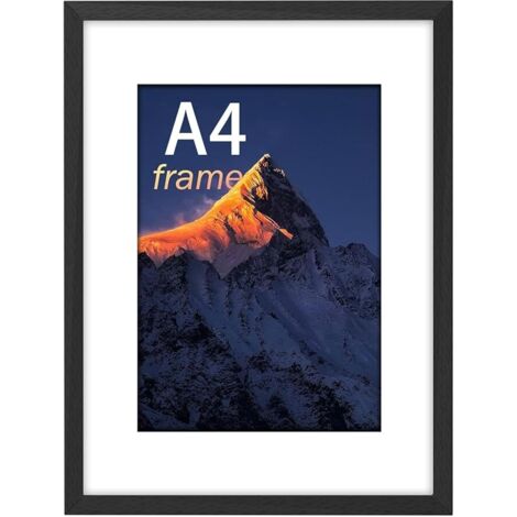 Lot de 3 Cadres Photo 21x29.7cm, Cadre A4 Noir, Peut être placé ou accroché au mur Cadre photo en bois de haute qualité (1/5)