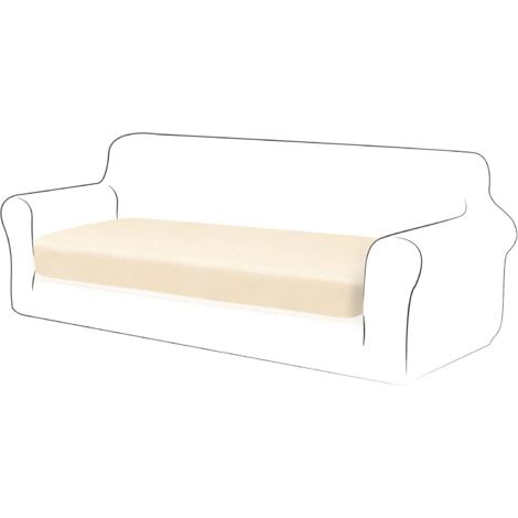 Housse de Coussin Velours Coussin de canapé Housse de Protection pour Meubles Housse de siège de canapé pour canapé Housse de Coussin Velours 3 Place pour Chaise (Blanc Ivoire)